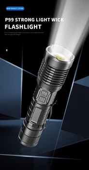 Ultra Bright 80000LM LED XHP99 Taskulamp USB Laetav LED Taskulamp XHP50 Lanterna Kämpingus Lamp Kasutada 18650 26650 Pliiatsi Hoidja