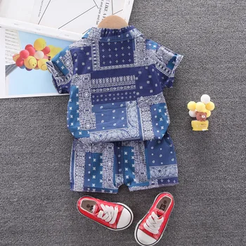 Lapsed Riided Poistele Komplekti Baby Suvine 1 2 3 4 Aasta jooksul Laste Geomeetria Prindi Riided Fashion Õhuke Särk + lühikesed Püksid, 2 TK Kostüüm