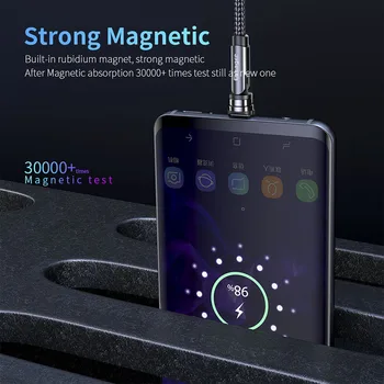Essager 540 Pöörlema Magnetvälja Micro-USB Kaabel-iPhone Samsung Android Telefoni, Kiire Laadimine Type C Kaabel Magnetiga Laadija Juhe Traat