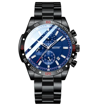 Uus Multifunktsionaalne Meeste Äri Bänd Quartz Watch Fashion Helendav Veekindel High-end Luksus Chronograph Vaadata WA32