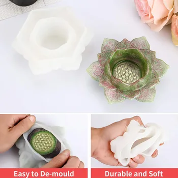 DIY 3D Lotus Küünal Omanik Silikoon Lill, Küünal Hallituse söögi Epoksüvaik Casting Hallituse Käsitöö Decor Tööriist Majapidamises Supples