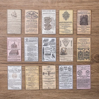 15tk Vana Mini Raamatu Lehekülgede Materjali Kleebised Teataja Scrapbooking Käsitöö Päevik Album Vintage Bill Dekoratiivsed Kleebised