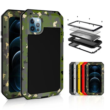 Raskeveokite Kaitse Armor Metall Alumiinium Telefon Case for iPhone 11 12 Mini Pro XS MAX SE 2 XR X 6 6S 7 8 Plus Põrutuskindel Kate