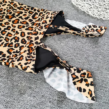 Seksikas naiste ujumisriided 2021 leopard print kate üles Ujumistrikoo push up naiste 2 tükis ujumistrikoo koos ruffles suvel Uus Beachwear