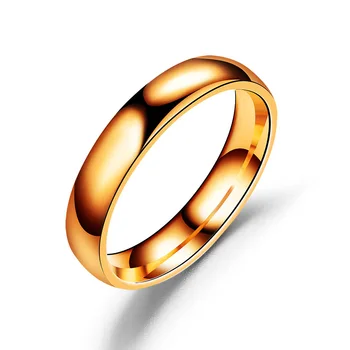 4mm ja 6mm Lai Rose Gold Uus Punk Sile Lihtne Titaan Terasest abielusõrmused Naiste Tüdruk Pulmapidu Kostüüm Jewery Kingitus