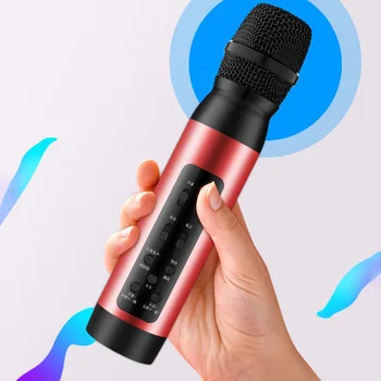 Wireless Bluetooth Phone Condenser Microphone Dual Speaker Recording Karaoke Mic