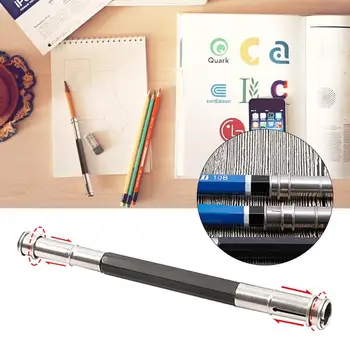 Reguleeritav Dual Pea Pliiats Extender Omanik Eskiis Kooli Kunsti Kirjutada Tööriist