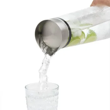 1L/1,5 L Paksenenud Klaasi Vee Pudelit Roostevabast Terasest Kaas Külm Vesi Kannu Kann Keeva Vett, Mahla Klaasist Kann Pudel