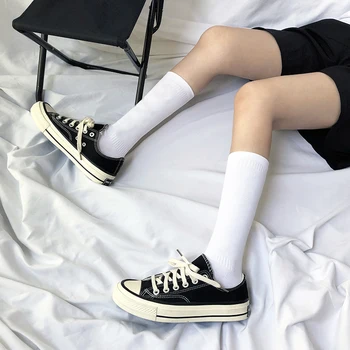 Valge Harajuku Skate Sokid Valge Hip-Hop Streetwear Naljakas Meeste Puuvillased Sokid