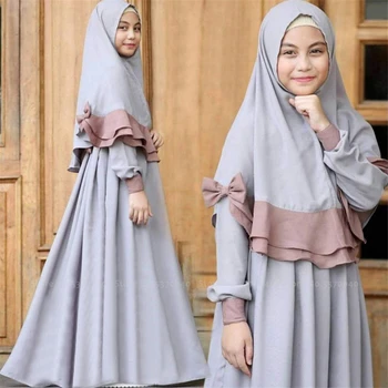 Abaya Lapsed Moslemi Kleit Tüdruk Lapsed Dubai Seal Kaftan Islami Riided Ramadan Kimono Jubba Lähis-Ida Sall Fashion Streetwear