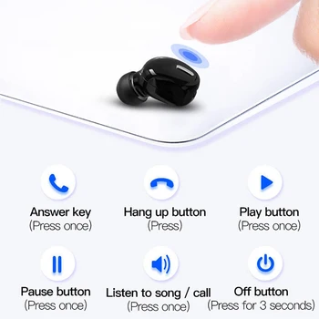 Mini Traadita Bluetooth-5.0 Kõrvaklapid Kõrva Sport koos Mic-Vabad Peakomplekt Earbuds Kõigile Telefon Samsung Huawei Kõrvaklapid