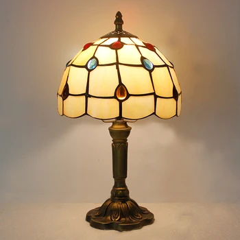 Tiffany Loov Euroopa Vahemere Magamistuba Öö Teenetemärgi Valgustus lambid, soe värv, Ameerika retro nostalgiline tabel lamp