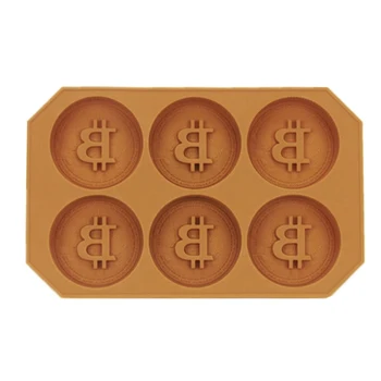 6 Aukude Bitcoin Jää Sahtel Külmutada Hallituse Puding Šokolaadi Hallitus Ice Cube DIY Toidu Küpsise Kook Šabloon Sõõrik Kook Vormi