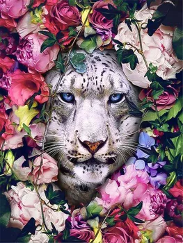DIY Värvimine Poolt Numbrid Lilled, tiiger, lõvi fox loomade HandPainted õlimaal Joonis Lõuendil Ainulaadne Kingitus Kodu Kaunistamiseks