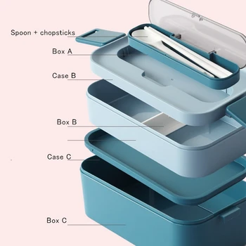 Cartoon Jaapani Lunch Box Lapsed Kaasaskantav Väljas Silikoon Bento Box Lekkimiskindlates Toidu Mahuti Köögis Toidu LunchBox