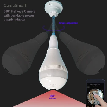 E27 360°, WIFI, Kaamera Uuendatud Panoraam Fisheye LED Lamp Traadita Järelevalve Smart Elu Seadme Kaugjuhtimispuldi Kuvamiseks Kontrolli V380
