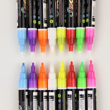 8 erinevat Värvi Markeri Pen 3mm Vedelik Kriit Päevavalgus Neoon Sm LED Glass juhatuse Art Sm-i Pliiatsid kontoritarbed 1TK