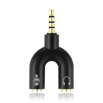 3,5 mm Splitter Stereo Plug U-vorm Stereo Audio Mic & Hoofdtelefoon Oortelefoon Splitter Adapterid Voor PS4 PC WIFI 50*30*20mm