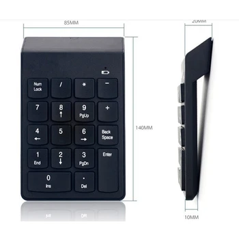 USB Mini 2.4 GHz Juhtmevaba numbriklaviatuur Numpad 18 19 Võtmed Digitaalne Klaviatuur Raamatupidamise Teller Sülearvuti Notebook Tabletid