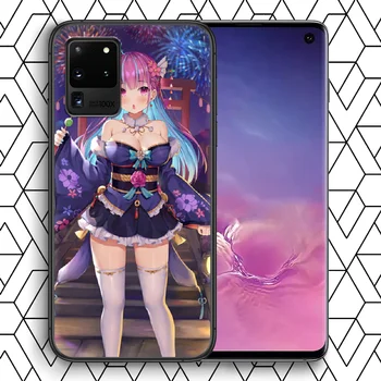 Minato Aqua Hololive Anime Telefon Case For Samsung Galaxy Note S 8 9 10 20 E FE lite Uitra Pluss must Kest Päris Funda Tpü