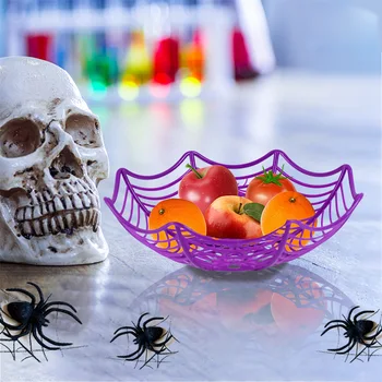 Halloween Candy Korvi Plastikust Spider Web Puu-Biskviit Pakendi Korvi Komm Või Vemp Halloween Teenetemärgi Kodus Tarvikud