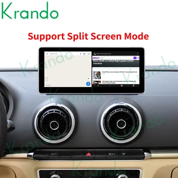 Krando Android 10.0 10.25 tolline 8+128GB auto video mängijaid Audi A3+ auto multimeedia tablett GPS traadita carplay