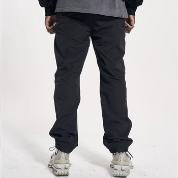 Must Tõmblukuga Tasku Õhuke Jälgida Püksid Elastne Vöökoht Jogger 2021 Streetwear