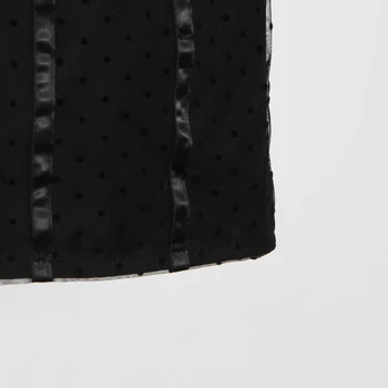 TWOTWINSTYLE Vintage Print Dot Kleit Naistele Slash Kaela Kõrge Vöökoht Seksikas Slim Mini Kleidid Naiste Mood Uued Riided Suve