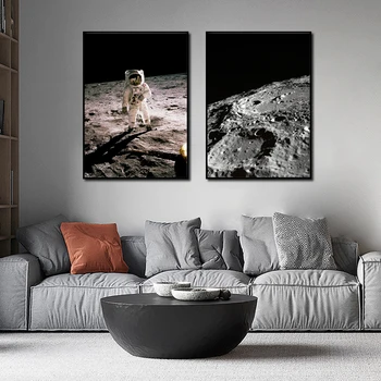 Abstraktne Seina Art Planeetide Pinna Astronaut Maalid Lõuendil Plakatid ja Pildid elutuba, Magamistuba Koridor Teenetemärgi