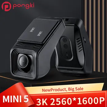 Pongki Mini5 3K 1600P Ultra lainurk-Kriips Kaamera HD Öise Nägemise Auto, Kaamera, Diktofon, GPS, Wifi, APP 24H Parkimine Jälgida Car DVR