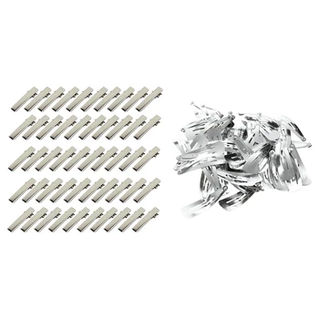 100 Tk Silver Juukse Klambrid :50 Snap Juukse Klambrid 40mm Käsitöö Vibu & 50 Tk Mini Krokodill-Klambrid Juuste DIY
