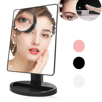LED Meik Peegel 22LEDs Kosmeetika Suurendusklaasi Meik Peegel koos Led-Valguse Pöörlevate Touch Lüliti Vannituba Reisi Meik tööriist