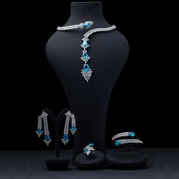 GODKI Kuulsa Brändi 4TK Roheline CZ Luksus Aafrika ehtekomplekt Naiste Pulmapidu Tsirkoon Crystal Dubai Pruudi Ehteid Komplekti Kingitus