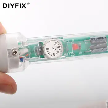 DIYFIX Reguleeritava Temperatuuriga Elektrilised jootekolb Koos Anti-staatiline Clip Välise Kütte Otsa Mobiiltelefoni PCB Rpeir Tööriist