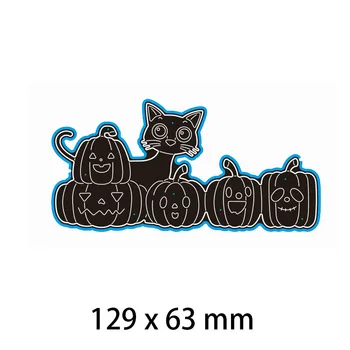Lõikamine Sureb Halloween Poole, Kass ja Kõrvits Laternate Metallist DIY Scrapbooking fotoalbumi Reljeef Paber-Kaardi 129*63mm