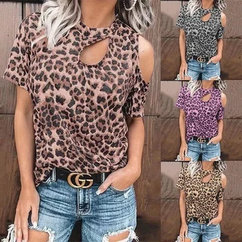 Naiste Suvine Leopard Tees Graafiline T-Särgid Seksikas Õõnes Retro Vintage Mõõdus Tee Peal Tshirts Esteetiline Streetwear Naistele