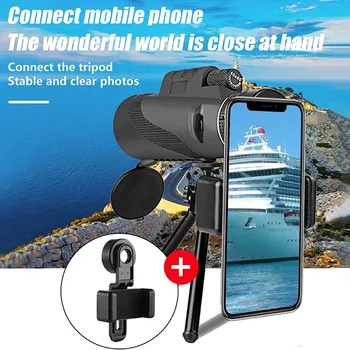 Tongdaytech 40x60 MM Monocular Teleskoobi Telefoni Kaamera Suum Telefoto Objektiiv Koos Statiivi Iphone Samsung Xiaomi Nutitelefoni Lente