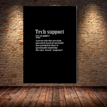 Naljakas Tech Support Määratlus Arvuti Geek, Nerd Lõuendile Maali Poster Moodne Perekond Tuba, Elutuba Teenetemärgi