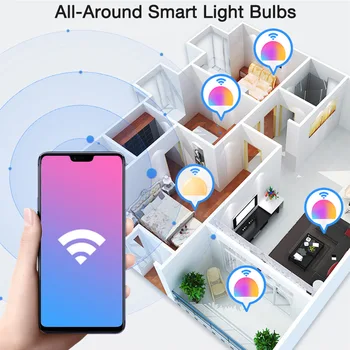 E27 B22 Wifi Smart LED Lamp 15W Intellegent Hoiatab Valgustus Juhitava LED Lamp App Kontrolli Töö Alexa Google Assistent