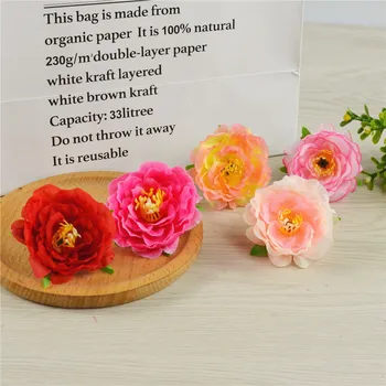 12tk 5CM Kunstlik Tee Rose Dekoratiivsed Silk Flower Pead DIY Juuksed Vanik Aksessuaar Rekvisiidid Pärg Kodu Pulm Teenetemärgi