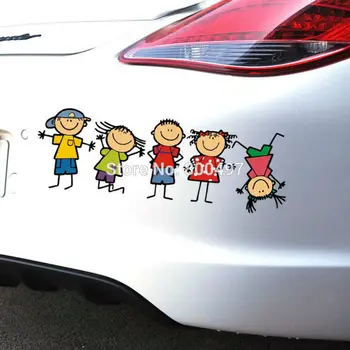 Auto Stiil on Cartoon Lapsepõlv Õnnelik Perekond Naughty Lapsed Auto-hõlmab Auto Kleebis, Kleebised Toyota, Ford Chevrolet Volkswagen Honda