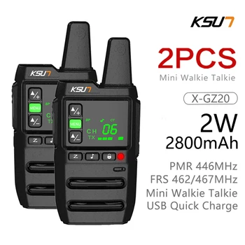 KSUN X-GZ20 Walkie Talkie 2 tk PMR446 Walkie-talkie, Kaasaskantav kahesuunaline raadio Jahi-Micro-USB-Laadimine VOX Mini Raadio
