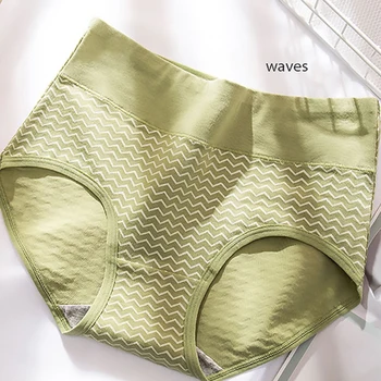 4tk/Set Seksikas Naiste Aluspüksid Roheline Puuvillane Lühike Underwears Naiste Aluspesu Komplekt Kõrge Vöökoht Aluspüksid, Pluss Suurus