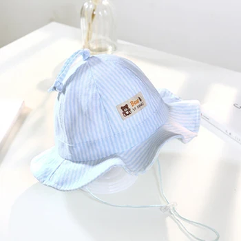 Summer Baby Päike Tüdrukute Müts Roosa Kork Laste Rand Kopp Mütsid Väljas Mütsid UV Kaitse (Ülikond 0-24 Kuud Imikud)