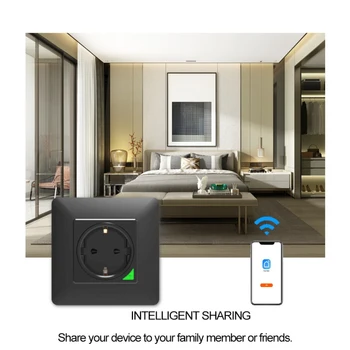 Smart vooluvõrku Tuya Smart Elu APP Häält, puldiga EL 16A Wifi Võimsus Paneel, Pistik Vooluvõrku Google Kodu Alexa