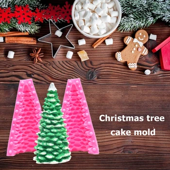 3D Christmas Tree Kook Hallitusseened Šokolaadi Kook Dekoreerimiseks Tööriistad, Küpsetamine, Fondant, Silikoon Hallituse DIY Käsitsi valmistatud Seep Silikoon Õliga