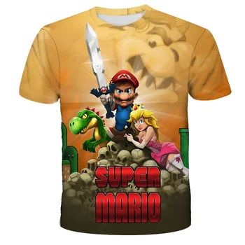 Hot Müük Harajuku Klassikaline mängud, Super Mario lapse Poiste ja tüdrukute t-särk Super Smash Bros 3D t-särk, hip-hop tshirt streetwear