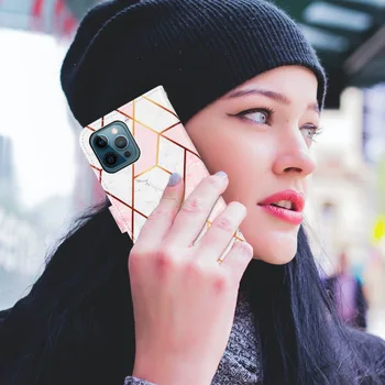Marmor Klapp Rahakott, Telefon Case For iPhone 11 12 Pro Max 12 X Mini XS Max XR SE 2020 8 7 6s 6 Plus Värvitud Nahast Kate