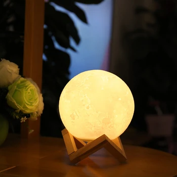 3D Print Led Night Light 20cm 18cm 15cm Touch Lüliti USB-DC5V LED Moon Lamp Kodu Kaunistamiseks Loominguline Kingitus