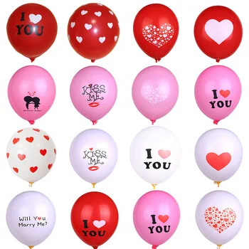 50tk Õhupallid Valge Punane Armastuse ring südame pulm õhupalli Sünnipäeva pulm Teenetemärgi Abielu tarvikud lateks ballute